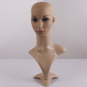 Cabeza mujer color marron alto con cuello