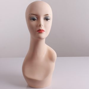 Cabeza mujer color carne alto con cuello