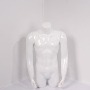 Busto hombre blanco brillante con brazo